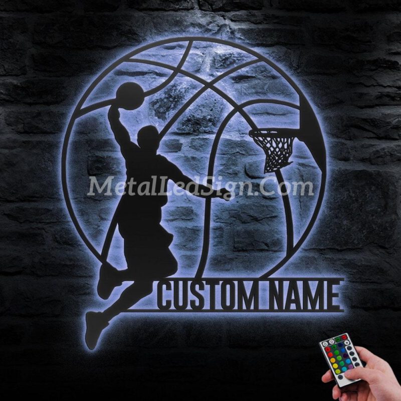 Custom-Man-Basketball-Metal-Wall-Art-Led-Light-3-1