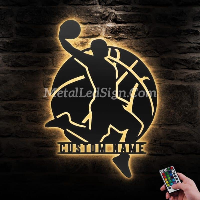 Custom-Man-Basketball-Metal-Wall-Art-Led-Light-Images-2