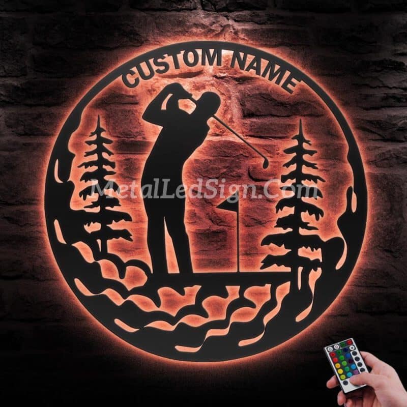 Custom-Man-Golfing-Metal-Wall-Art-Led-Light-5-1