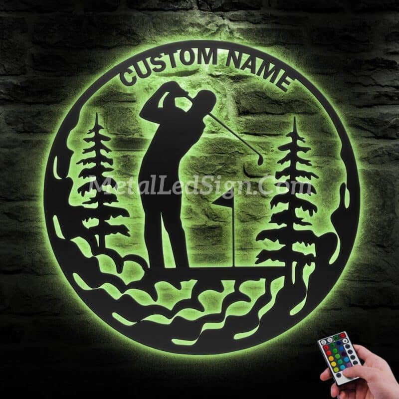 Custom-Man-Golfing-Metal-Wall-Art-Led-Light-6-1