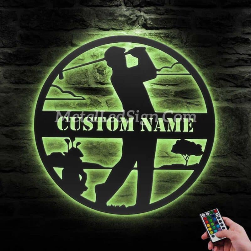 Custom-Man-Golfing-Metal-Wall-Art-Led-Light-6