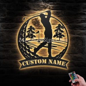 Custom-Man-Golfing-Metal-Wall-Art-Led-Light-Images-2