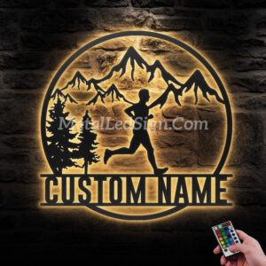 Custom-Man-Trail-Running-Metal-Wall-Art-Led-Light-Images-1