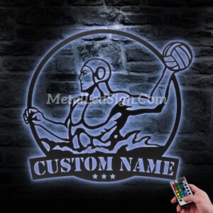 Custom-Man-Water-Polo-Ball-Metal-Wall-Art-Led-Light-3