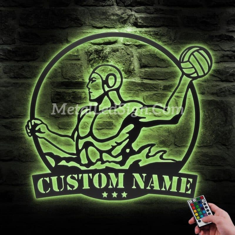 Custom-Man-Water-Polo-Ball-Metal-Wall-Art-Led-Light-6