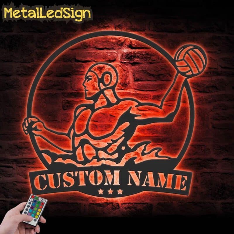 Custom-Man-Water-Polo-Player-Metal-Wall-Art-LED-Light-5.jpg