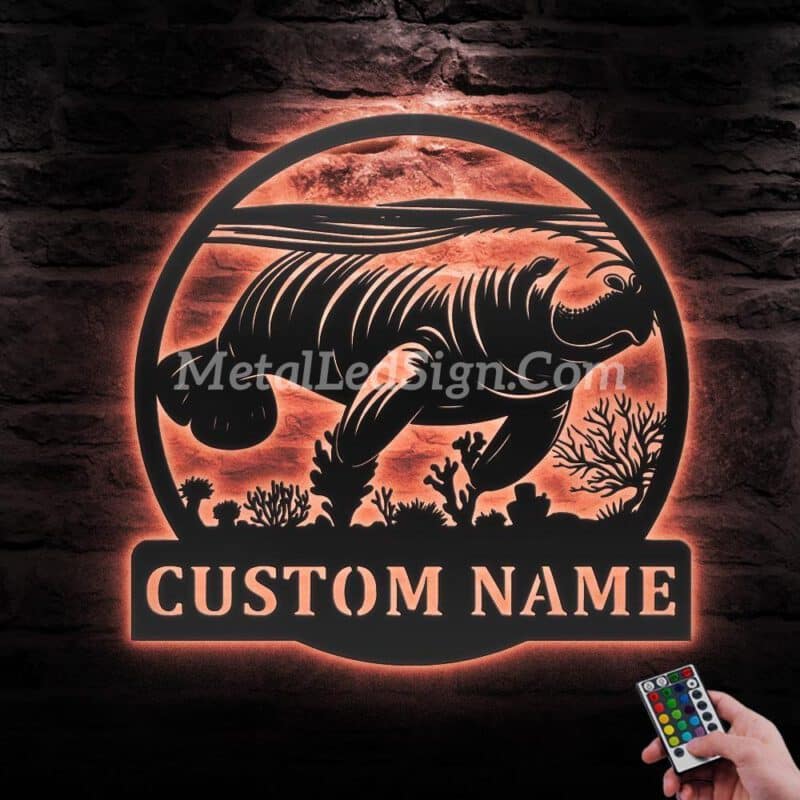 Custom-Manatee-Metal-Wall-Art-Led-Light-5-1