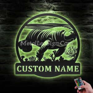 Custom-Manatee-Metal-Wall-Art-Led-Light-6