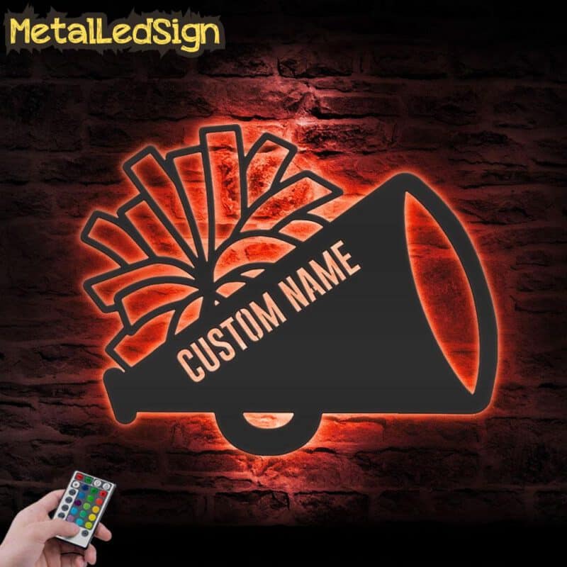 Custom-Megaphone-With-Pom-Pom-Cheerleading-Metal-Wall-Led-5.jpg