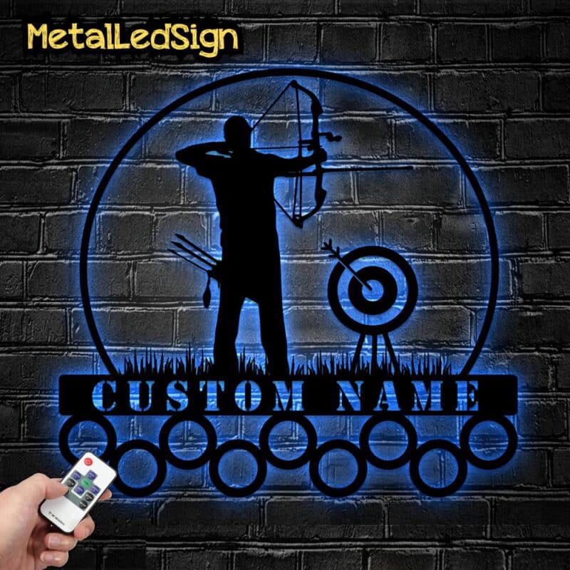 Custom-Metal-Archery-Medal-Hanger-Wall-Art-Light-Images