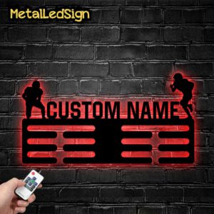 Custom-Metal-Baseball-And-Us-Football-Medal-Hanger-Wall-Art-Led-Light-2