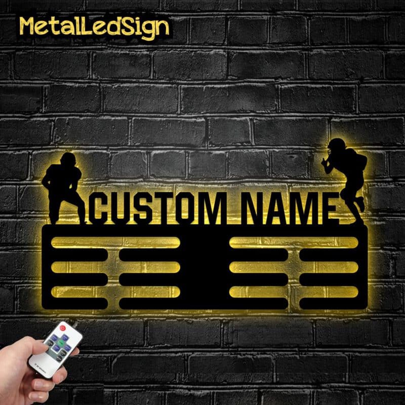 Custom-Metal-Baseball-And-Us-Football-Medal-Hanger-Wall-Art-Led-Light-Images