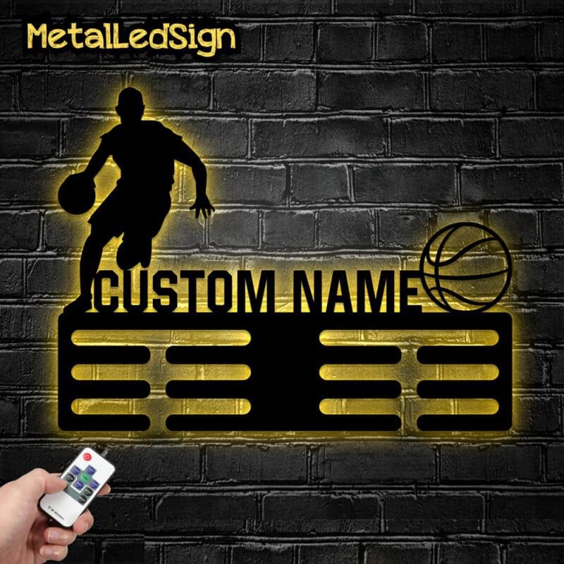 Custom-Metal-Basketball-Medal-Hanger-Wall-Art-Led-Light-Images-4