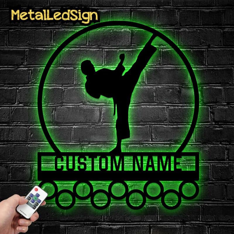 Custom-Metal-Boy-Karate-Medal-Hanger-Wall-Art-Led-Light-Images