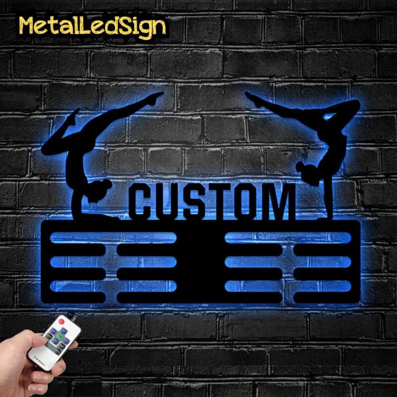 Custom-Metal-Gymnastics-Medal-Hanger-Wall-Art-Led-Light-6