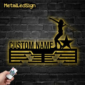 Custom-Metal-Javelin-Throw-Medal-Hanger-Wall-Art-Led-Light-Images