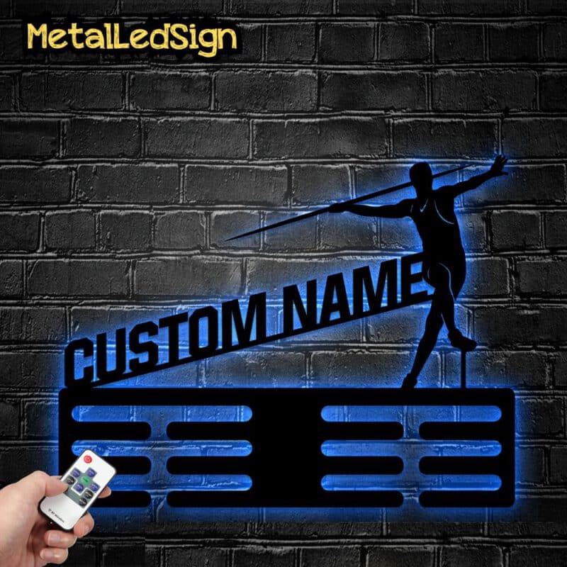 Custom-Metal-Javelin-Throw-Medal-Hanger-Wall-Art-Light-8