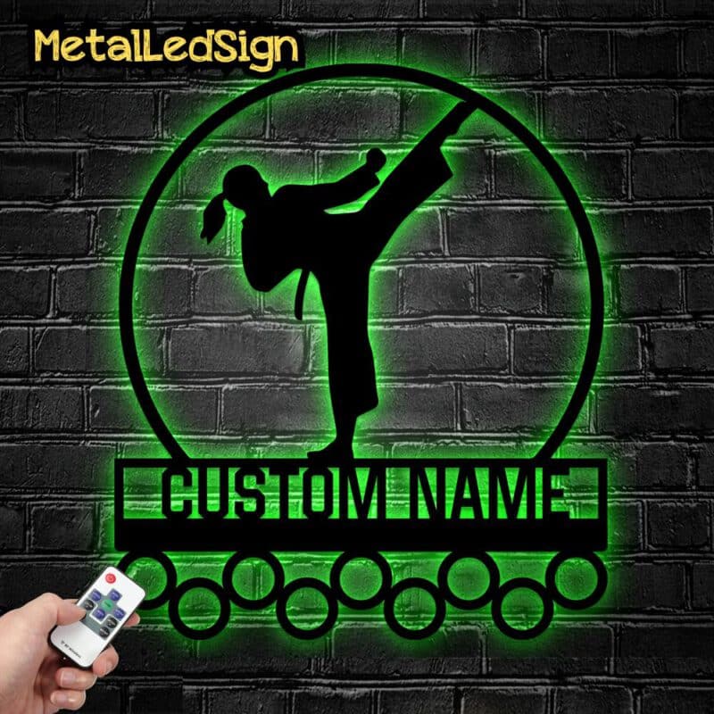 Custom-Metal-Karate-Medal-Hanger-Wall-Art-Led-Light-Images-1