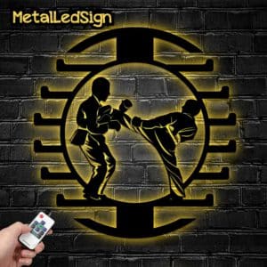 Custom-Metal-Karate-Medal-Hanger-Wall-Art-Led-Light-Images