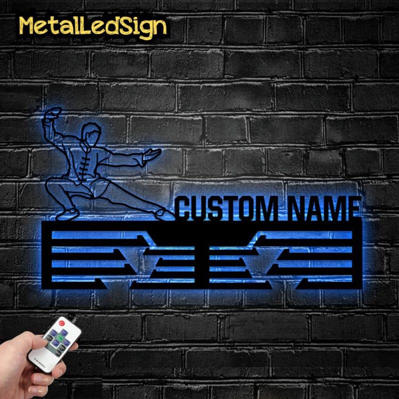 Custom-Metal-Kungfu-Lover-Medal-Hanger-Wall-Art-Led-Light-6