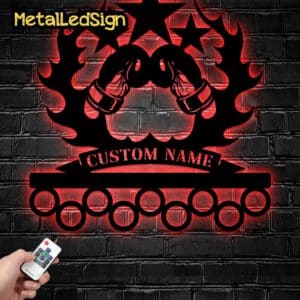 Custom-Metal-Led-Boxing-Medal-Hanger-Wall-Art-Led-Light-2