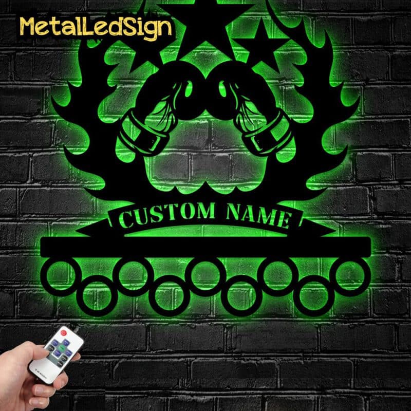 Custom-Metal-Led-Boxing-Medal-Hanger-Wall-Art-Led-Light-8