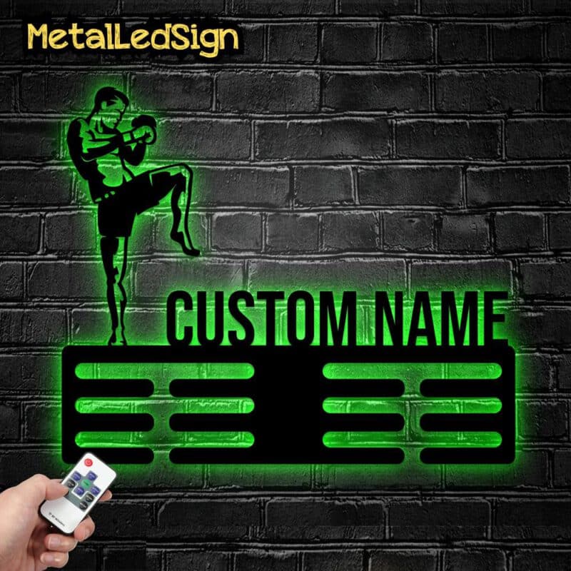 Custom-Metal-Man-Kickboxing-Lover-Medal-Hanger-Led-Light-6