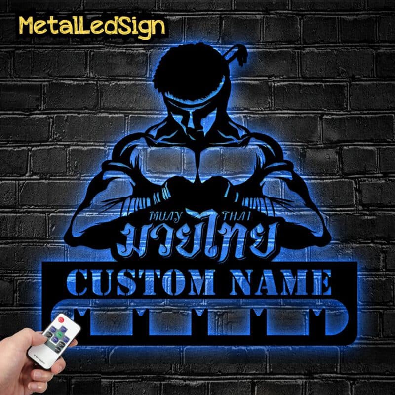 Custom-Metal-Muay-Thai-Lover-Medal-Hanger-Led-Light-8