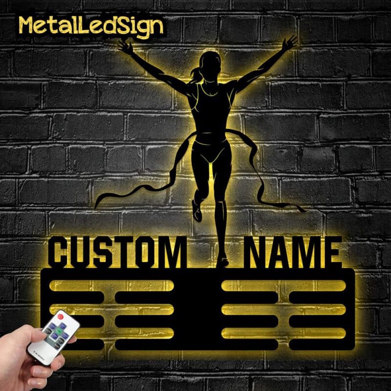 Custom-Metal-Running-Medal-Hanger-Wall-Art-Led-Light-Images