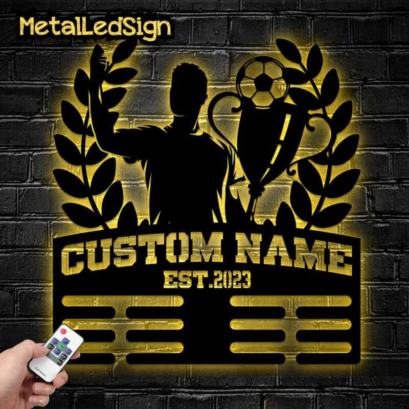 Custom-Metal-Soccer-Medal-Hanger-Wall-Art-Led-Light-Images-6