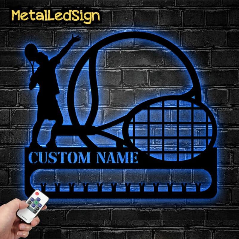 Custom-Metal-Tennis-Medal-Hanger-Wall-Art-Led-Light-4