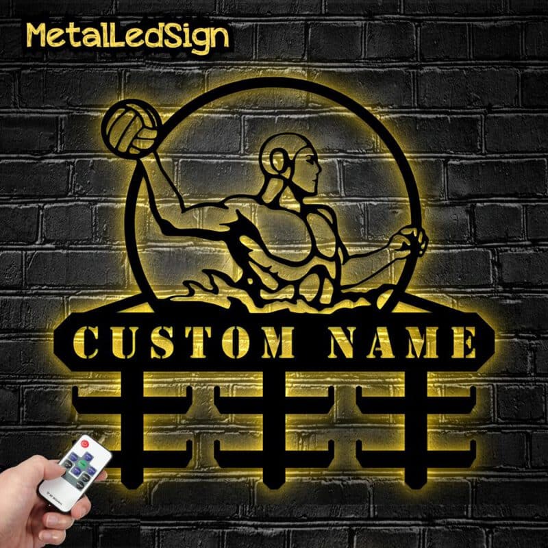 Custom-Metal-Water-Polo-Medal-Hanger-Wall-Art-Led-Light-Images