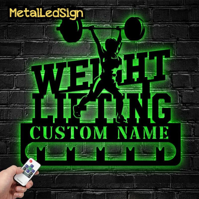 Custom-Metal-Weight-Lifting-Medal-Hanger-Wall-Art-Light-8