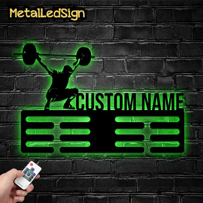 Custom-Metal-Weightlifting-Medal-Hanger-Wall-Art-Light-6