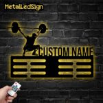 Custom-Metal-Weightlifting-Medal-Hanger-Wall-Art-Light-Images