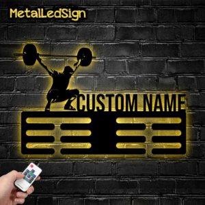 Custom-Metal-Weightlifting-Medal-Hanger-Wall-Art-Light-Images