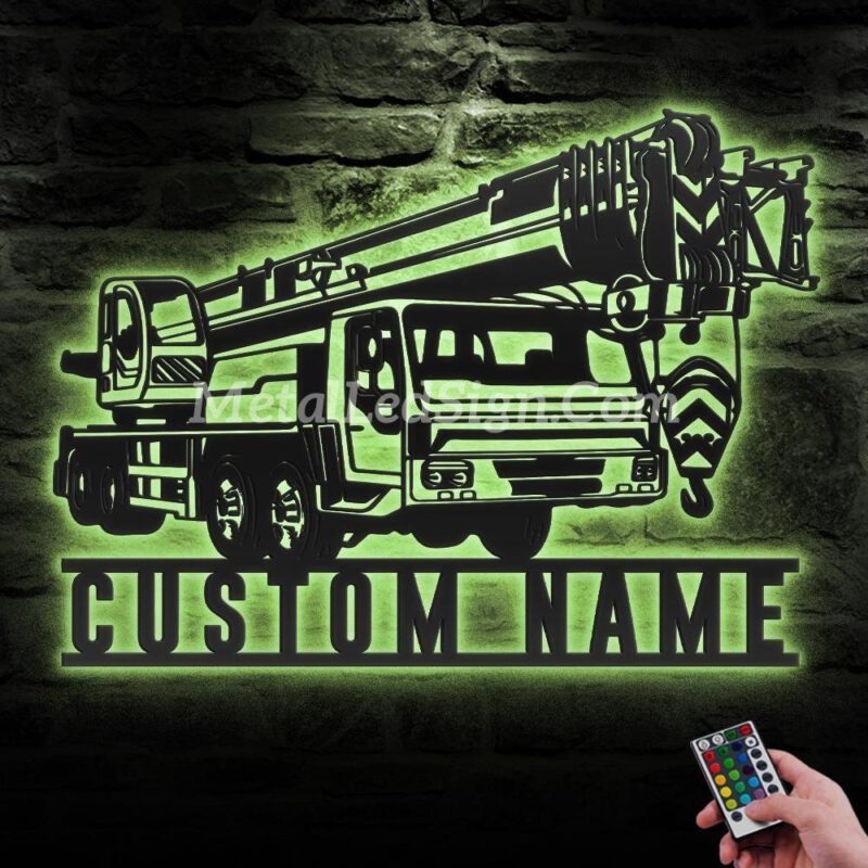 Custom-Mobile-Crane-Truck-Driver-Metal-Wall-Art-Led-Light-6