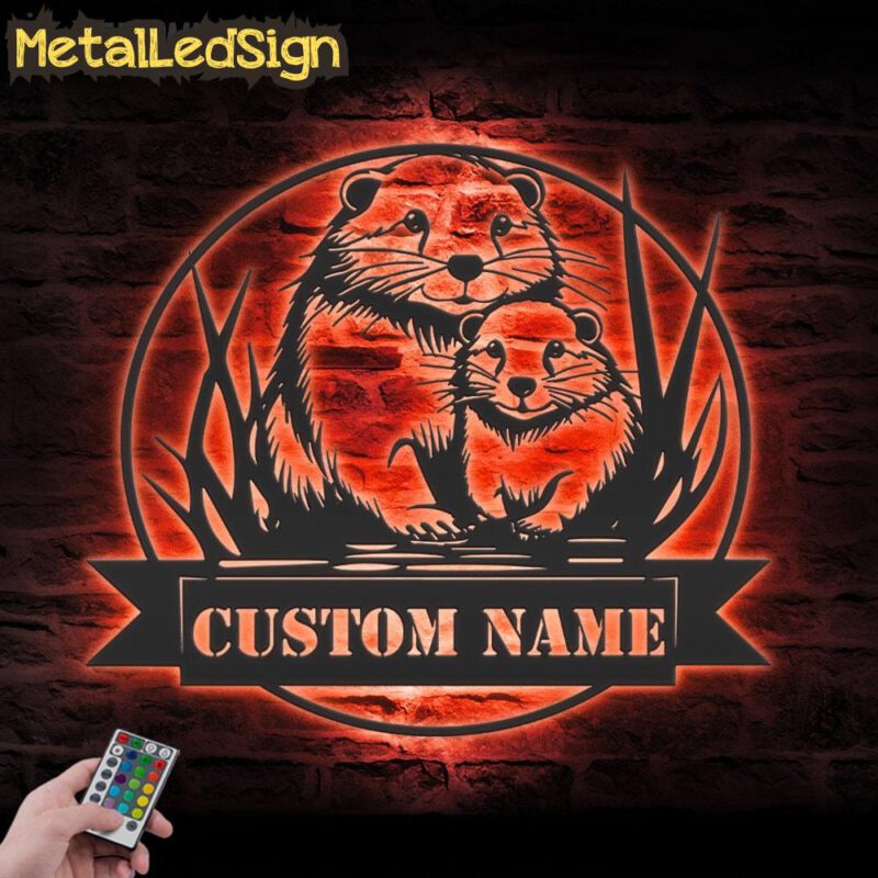 Custom-Mom-And-Child-Beaver-Metal-Wall-Art-LED-Light-5.jpg