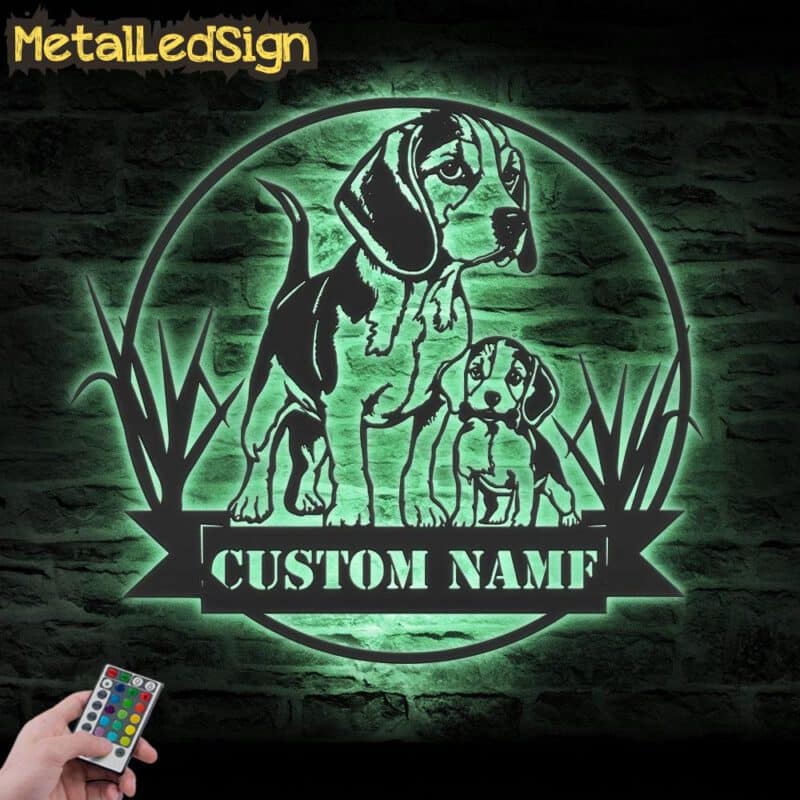 Custom-Mom-Child-Beagle-Metal-Wall-Art-LED-Light-7.jpg