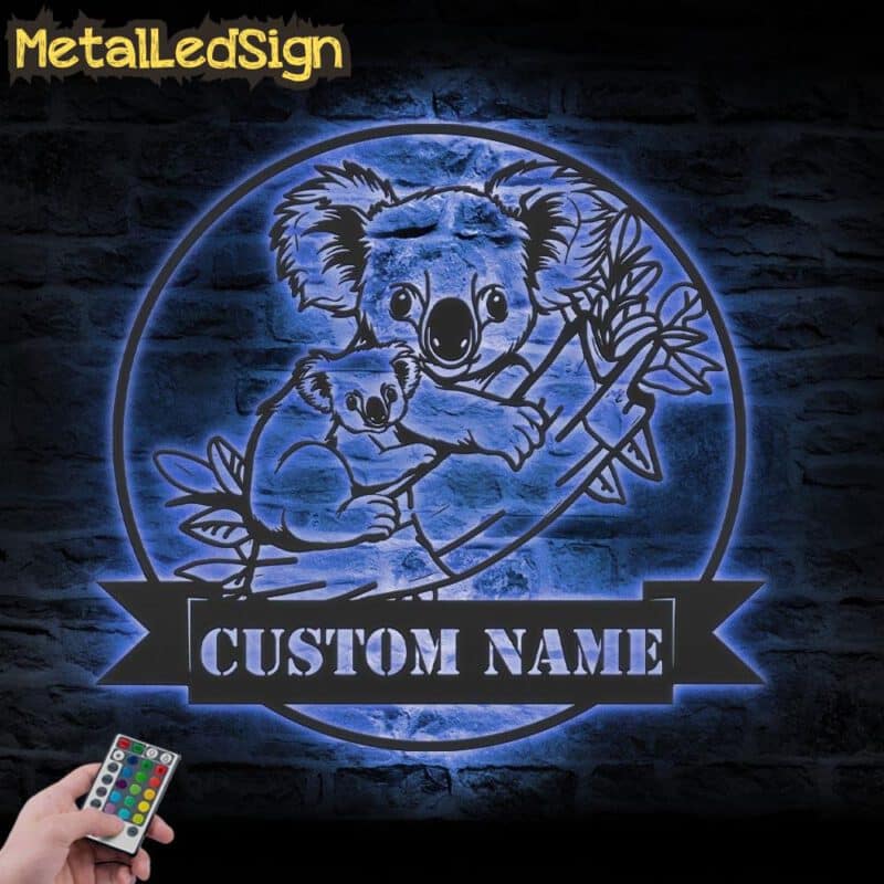 Custom-Mom-Child-Koala-Metal-Wall-Art-LED-Light-3.jpg