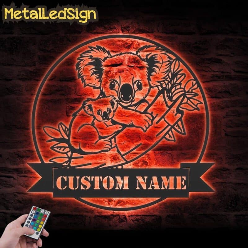 Custom-Mom-Child-Koala-Metal-Wall-Art-LED-Light-5.jpg