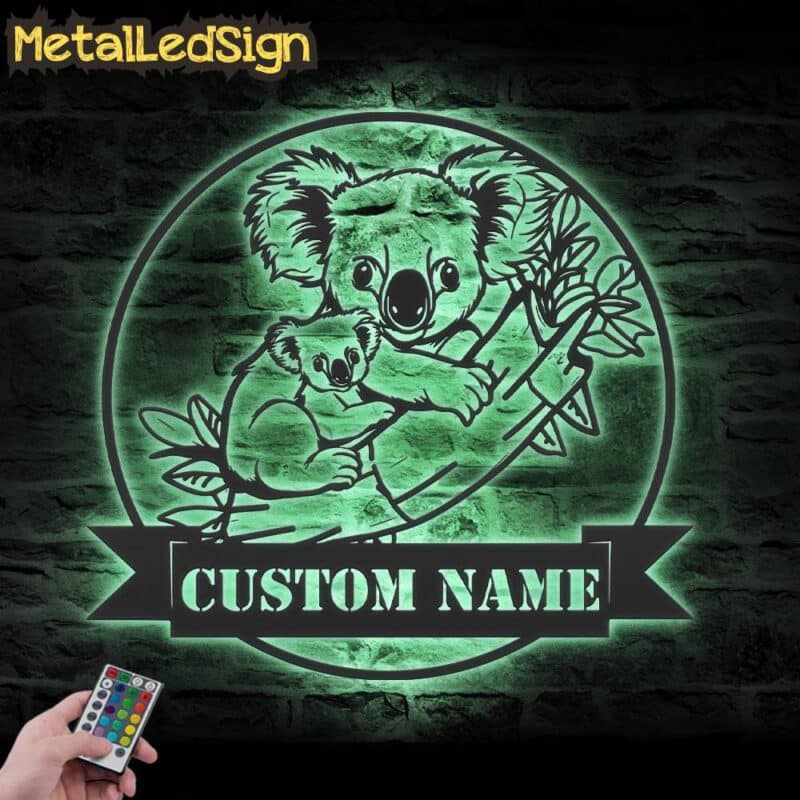 Custom-Mom-Child-Koala-Metal-Wall-Art-LED-Light-7.jpg