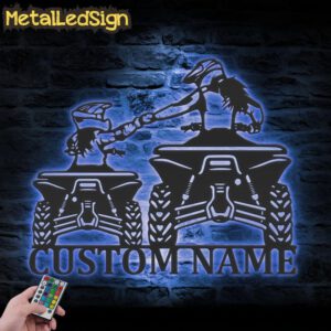 Custom-Mom-Daughter-Quad-Biker-Metal-Wall-Art-LED-Light-3.jpg