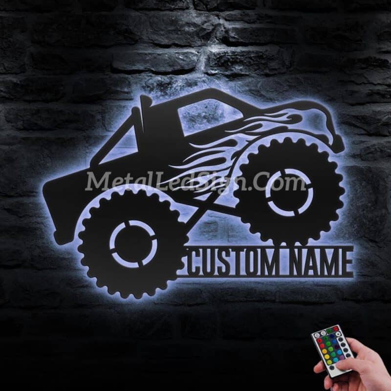 Custom-Monster-Truck-Driver-Metal-Wall-Art-Led-Light-3-4