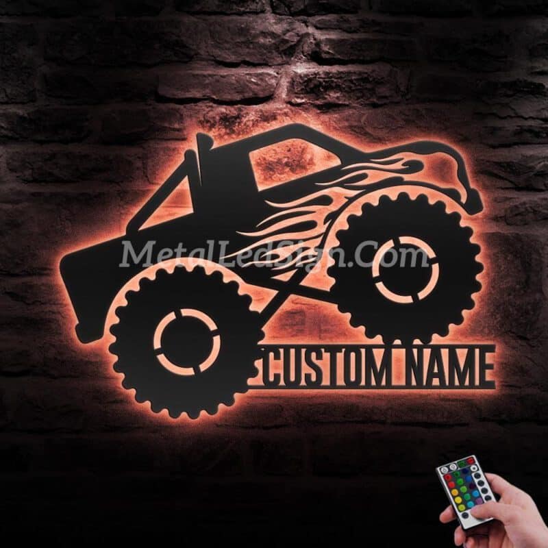 Custom-Monster-Truck-Driver-Metal-Wall-Art-Led-Light-5-4