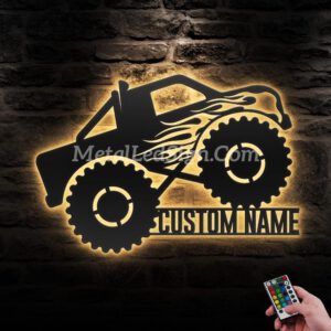 Custom-Monster-Truck-Driver-Metal-Wall-Art-Led-Light-Images-4