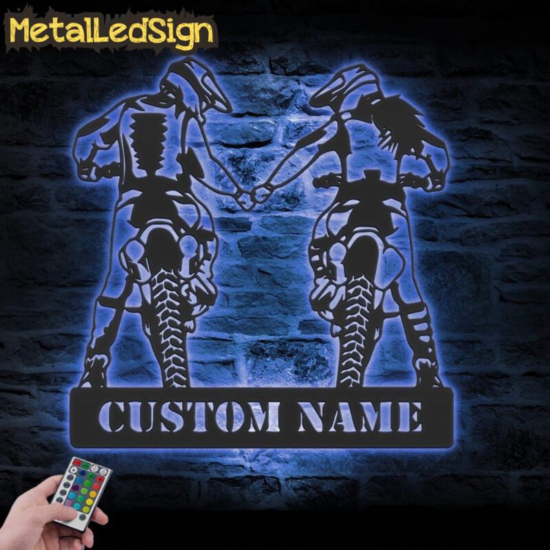 Custom-Motocross-Biker-Couple-Holding-Hand-Metal-Wall-Art-LED-Light-3.jpg