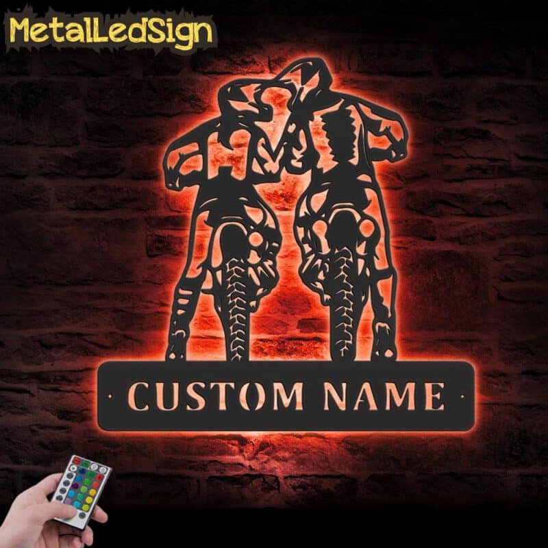 Custom-Motocross-Biker-Couple-Kiss-Metal-Wall-Art-LED-Light-5.jpg