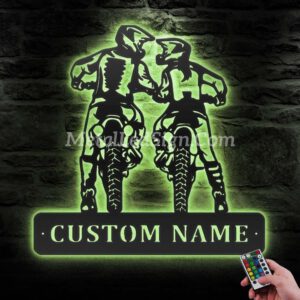 Custom-Motocross-Biker-Couple-Kiss-Metal-Wall-Art-Led-Light-6