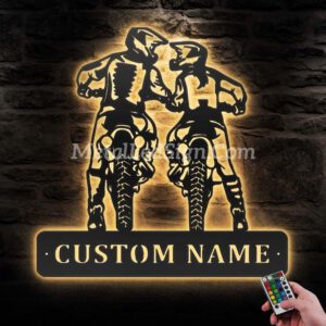 Custom-Motocross-Biker-Couple-Kiss-Metal-Wall-Art-Led-Light-Images-2